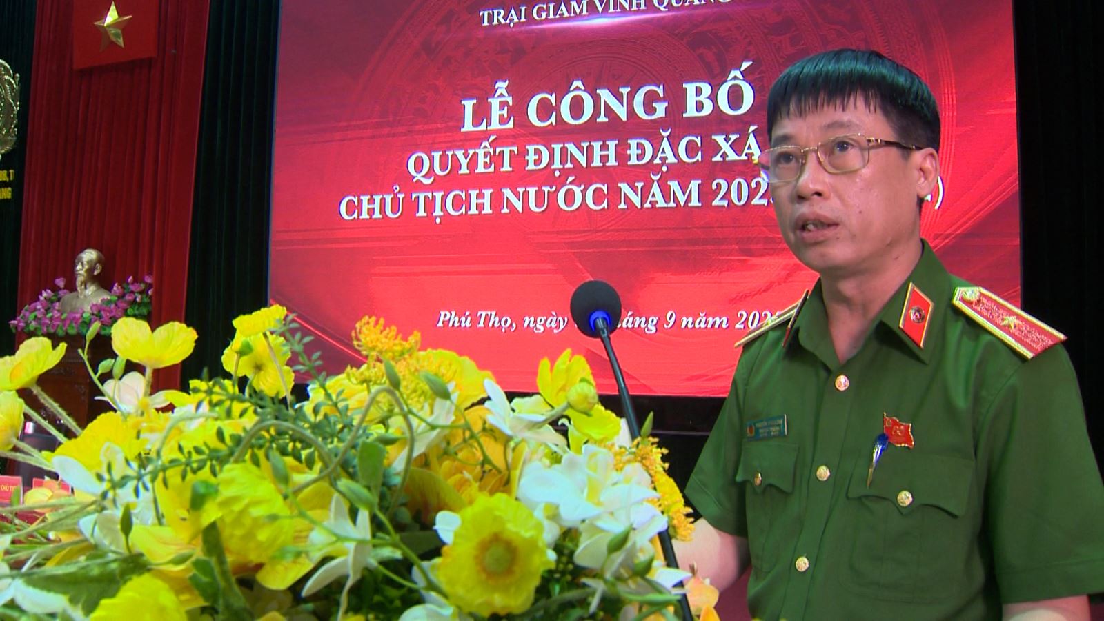 Thiếu tướng Nguyễn Văn Long, Phó Cục trưởng Cục C11 phát biểu chỉ đạo